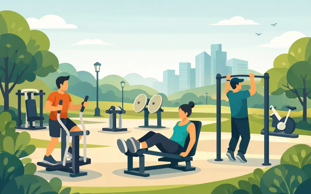 Máquinas de ejercicio exterior para parques activos